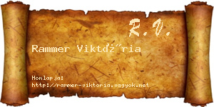 Rammer Viktória névjegykártya
